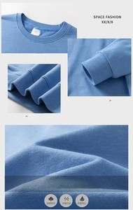 Sweat-shirts personnalisés en coton pur, col rond, broderie logo sur mesure, prix usine Chine Bangladesh, printemps automne. - Product Image 3