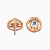Серьги DVINS JEWELS женские с бриллиантами, 14-каратное розовое золото, роскошные, с выращенными в лаборатории бриллиантами 0.5 карата, огранка «Бриллиант», сертификат IGI, для свадьбы