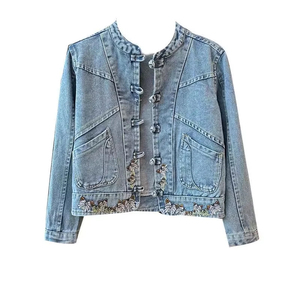 2026 Women Denim Jacket Autumn Winter Short Jean <b>Coat</b> Casual Blue Vintage Outerwear Fashion Button <b>Tops</b> Washed 100% Cotton - Product Image 1
