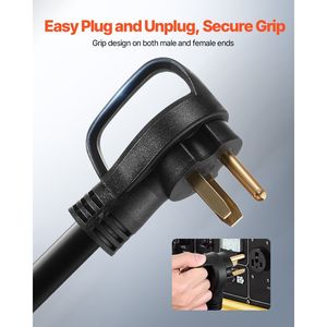 สายต่อเครื่องกำเนิดไฟฟ้าแบบหนาพิเศษ 50 แอมป์ ยาว 50 ฟุต 250 โวลต์ 12500 วัตต์ NEMA 6-50R NEMA 6-50P SWT 6AWG สายไฟแบบยืดหยุ่น - Product Image 6