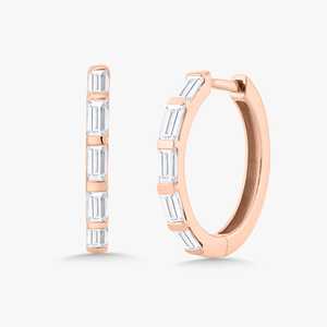 Pendientes de Aro con Diamantes Cultivados en Laboratorio, Corte Baguette, Oro 14K/18K, Pendientes Minimalistas con Diamantes para Uso Diario, para Mujer, Proveedor de Joyería Personalizada - Product Image 5