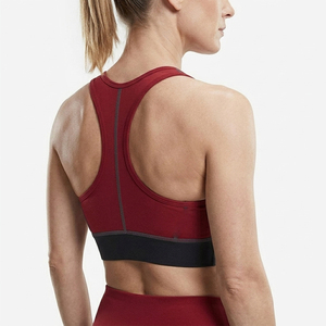 Customized Sportswear Compression Crop Top Women's Scoop Neck Racerback Cropped Tank Top Breathable Gym Trainer Sports <b>Bra</b> - Product Image 5