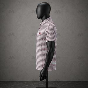 Chemise d'été tricotée pour homme à manches courtes, imprimée, en polyester/coton, à bouton unique, respirante, séchage rapide, anti-plis, personnalisable ODM - Product Image 3
