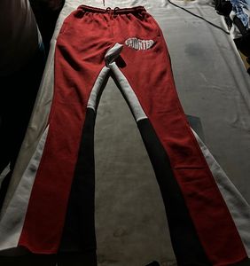 Custom Embroidery Logo Men's Flared Pant Streetwear Staked Joggers Cotton <b>Elastic</b> Waistband Flare Men's Pants - Product Image 6