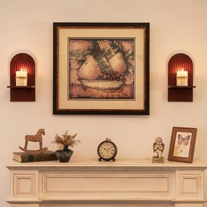 Handcrafted <b>Walnut</b> Wood Arched Wall <b>Shelf</b> Candle Holder - Wholesale - Product Image 4