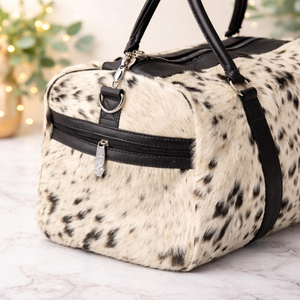 Genuine cowhide leather hair travel bags bulk supplier custom logo OEM manufacturer premium quality export <b>luggage</b> bags for sale - Product Image 3