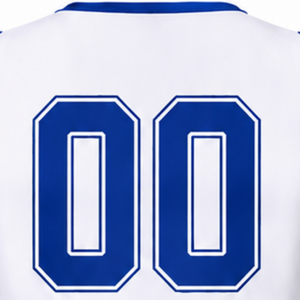 Ensemble uniforme de cheerleading sublimé blanc et bleu sans manches, haut court et jupe pour équipe sportive, tenue de performance et d'entraînement - Product Image 5