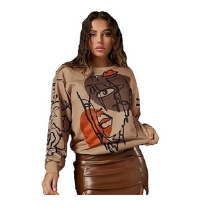 Hot Sale <b>Top</b> Quality Heavyweight 100% Cotton Fleece Long Sleeve Printed <b>Women</b> Sweatshirt From Bangladesh Factory Best Price - Product Image 1
