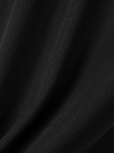 Men's Customized Black Solid Short Sleeve Polo Shirt Set Pockets Matching Pants Casual Knitted Cotton Breathable Summer Wear - Product Image 5