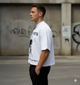 เสื้อยืด Rexfit ทรงโอเวอร์ไซส์ แบบครอป พิมพ์ลายกราฟิกด้วยเทคนิค DTG เนื้อผ้าคอตตอน 100% หนานุ่ม คอกลม เสื้อยืดผู้ชาย - Product Image 3