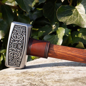 ค้อนไวกิ้งขนาดเล็กคุณภาพสูง ตีขึ้นรูปด้วยมือ พร้อมหัวแกะสลัก สำหรับการตั้งแคมป์กลางแจ้งและการใช้งานอเนกประสงค์ - Product Image 5