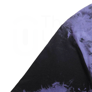 Camiseta de Punto Tie-Dye para Hombre, Manga Corta, Cuello Redondo, Corte Regular Informal, Diseño con Patrón Morado y Negro - Product Image 5