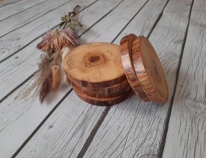 Posavasos de madera de nogal de haya, posavasos de madera de nuevo estilo, posavasos de café ecológico, posavasos de madera con asa para el hogar - Product Image 4