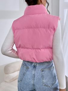 เสื้อกั๊กพัฟเฟอร์แบบเรียบสำหรับผู้หญิง ขายส่ง แบบไม่มีแขน ซิปหน้า บุใยดาวน์ แจ็คเก็ตฤดูหนาว เสื้อคลุมกันหนาว - Product Image 4