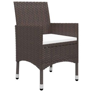 Juego de Comedor Marrón y Blanco Crema para Jardín, para Entretenimiento al Aire Libre - Product Image 3