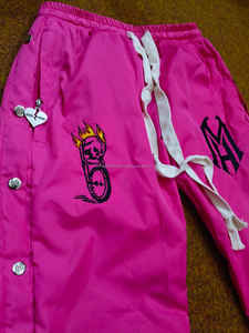 2025 personnalisé hommes Nylon Jogger pantalons de survêtement multicolore rayure Flare piste coupe-vent avec boutons personnalisés latéraux Style Sport décontracté - Product Image 4