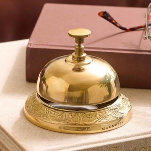 Decorative Brass Service Bell Antique Style Counter Desk Ring Bell for Hotel Reception Restaurant <b>Table</b> Office Bell <b>Clear</b> Sound - Product Image 1