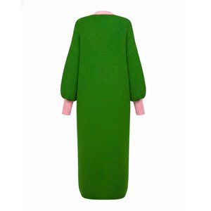 Alpha | Kapa | Alpha Sorority Women's Long Cardigan Embroidered <b>Cable</b> Knit Duster Acrylic Sweater Open Front Maxi Greek Apparel - Product Image 3