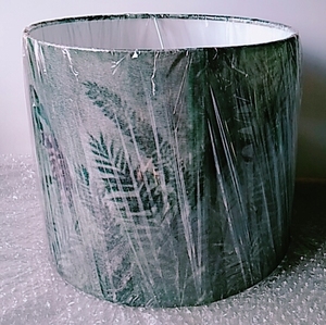 Durable custom <b>Cylinder</b> E27 socket Velvet digital forest print lampshades best for bedside table <b>lamp</b> for hotel restaurant - Product Image 6