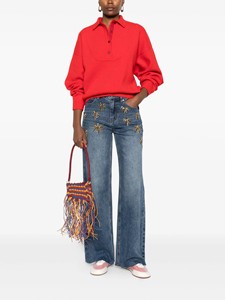 กางเกงยีนส์ผู้หญิงปักลายดอกไม้ประดับเพชร คุณภาพสูง ทรงแฟชั่น สไตล์สตรีทแวร์ ทรงแบ็กกี้ สำหรับผู้หญิง - Product Image 5