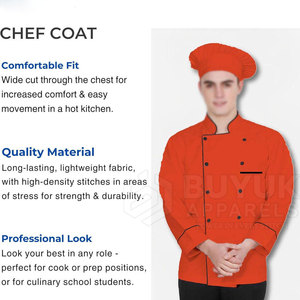 Veste de chef professionnelle, durable, légère, respirante, à manches longues, tenue culinaire, équipement de cuisine - Product Image 6