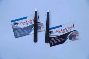 Juego de Pinzas para Cejas de Acero Inoxidable de Color Personalizado, Herramientas Profesionales para el Cuidado de las Pestañas con Punta Inclinada - Product Image 4