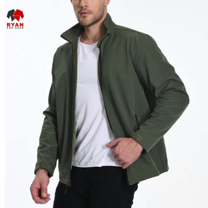 แจ็คเก็ตซอฟต์เชลล์ดีไซน์พิเศษสำหรับผู้ชาย ยี่ห้อ Ryan Pro Gear แบบซิป พร้อมโลโก้สั่งทำได้ ทรงปกติ สีพื้น - Product Image 1