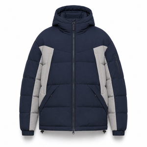 High Quality Hooded Puffer <b>Jacket</b> Designer Winter Fashion Warm Insulation Custom Embroidered Badge OEM Elasticated Sleeve Cuffs - Product Image 1