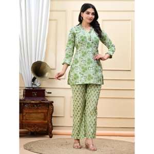 Aarti Fashion – Ensemble Salwar décontracté en crêpe pour femme, haut respirant à manches trois-quarts et col en V, idéal pour le quotidien printemps/été - Product Image 5