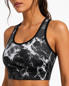 Soutien-gorge de sport dos nageur à maintien élevé pour femme, col en U, écologique, séchage rapide, pour yoga et activités sportives, noir et blanc, sans coutures, respirant - Product Image 2