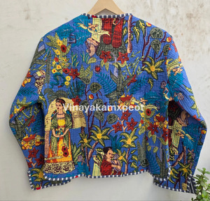 2026 Hot Selling Unique Bohemian Embroidery Cotton Jacket Reversible <b>Quilted</b> Eco-Friendly Soft Breathable Outerwear for Women - Product Image 4