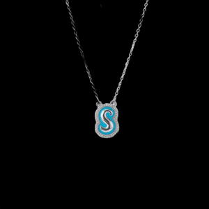 Colgante Jewelux con Inicial S, Chapado en Rodio sobre Plata 925, Incrustaciones de Cristal, Estilo Clásico Unisex para Uso Diario - Product Image 1