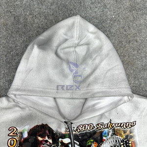 เสื้อฮู้ดดี้ซิปคุณภาพพรีเมียม สไตล์มืออาชีพ แต่งซิปแบบดิสเทรส ประดับคริสตัล ซิปแบบรูดขึ้น ล้างสีแบบแอซิดวอช เสื้อฮู้ดดี้ผ้าฟลีซสำหรับผู้ชาย สตรีทแวร์ - Product Image 3