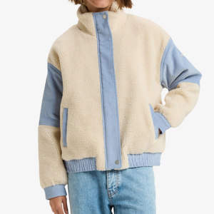 Custom New Design <b>Women</b> Wool Sherpa <b>Fleece</b> Jacket Outdoor Eco-Friendly Reversible Stand Collar - Product Image 3