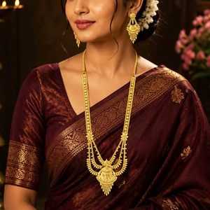 Wholesale Dubai Style 14K 18K 24K Micron Gold Filled Rani Haar Bridal Jewelry Set Traditional <b>Long</b> Jewelry Set Fashion <b>Necklaces</b> - Product Image 3