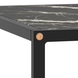Mesa de centro de vidrio templado negro medio y acero con recubrimiento en polvo - Product Image 4