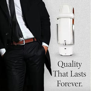 Cinturón de Cuero Genuino para Hombre, Color Marrón, de Alta Calidad, Personalizado, al por Mayor, con Hebilla de Acero - Product Image 3