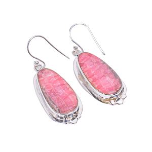 Pendientes de plata 925 Rodocrosita natural al por mayor joyería de plata fina hecha a mano para mujeres para bodas y fiestas - Product Image 1