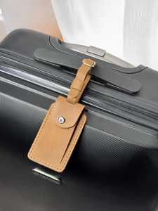 Personalized Genuine Leather Luggage Tags Travel Bag Tags Privacy Flap Suitcase <b>Name</b> <b>Labels</b> Custom Foil LMP-0243 - Product Image 6