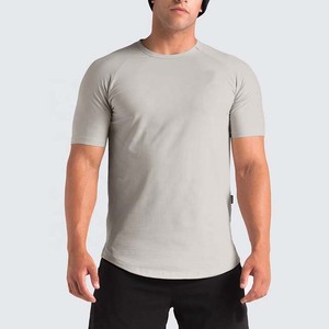 เสื้อยืดคอกลมแขนสั้นทรงเข้ารูปสำหรับผู้ชาย สีพื้น ผ้าถัก สวมใส่สบาย สีเทาอ่อน เสื้อยืดใส่หน้าร้อน - Product Image 1