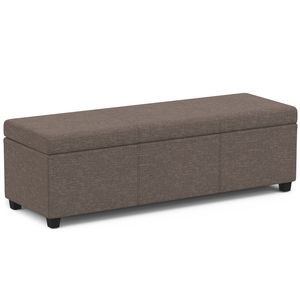 Panca contenitore extra large Avalon Fawn Brown, elegante sgabello e pouf con ampio spazio contenitivo - Product Image 1