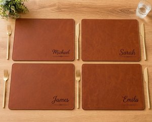 Napperons en cuir véritable sur mesure, imperméables et lavables, pour restaurants haut de gamme LPM-0008 - Product Image 4
