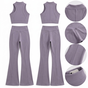 Conjunto de Leggings Color Lavanda para Mujer, Bra Deportivo, Ropa Deportiva para Yoga y Ejercicio, Ropa de Fitness, Marca Privada Personalizada, OEM, ODM - Product Image 3