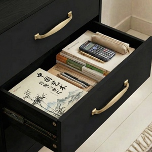 Poignées de meuble modernes en alliage de zinc, tirants de tiroir incurvés noirs, quincaillerie contemporaine pour cuisine, salle de bain, appartement - Product Image 5