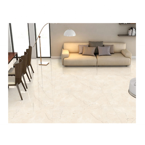 Carreaux de sol en porcelaine polie aspect marbre Crema Marfil de qualité supérieure brique réfractaire classique pour la décoration d'hôtel moderne - Product Image 1