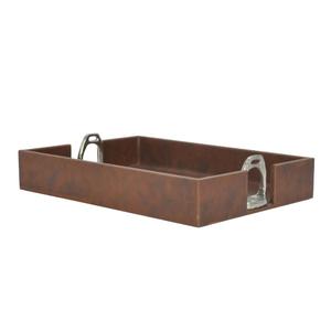Luxury Breakfast <b>Serving</b> <b>Tray</b> With <b>Gold</b> Horse Bit Handles Decorative <b>Trays</b> Eco Friendly Food Grade Leather <b>Tray</b> For Restaurants - Product Image 4