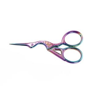 Tijeras de Maquillaje con Diseño de Grúa, Recubrimiento de Titanio Arcoíris, Punta Afilada, Acero Inoxidable, Herramienta de Precisión para Recortar Cejas - Product Image 2