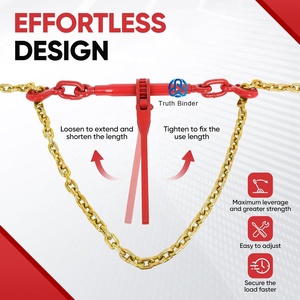 Verschleiß festigkeit 5/16 <span class=keywords><strong>3</strong></span>/8 Klasse 70 Ketten-und Schnellratschen-Last binder mit Greif haken für LKW - Product Image 4