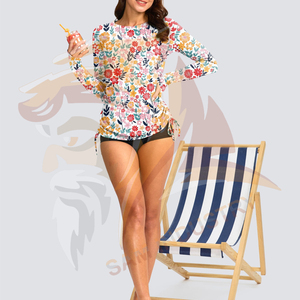 Customizable Design Top Quality <b>Women</b> <b>Rash</b> <b>Guard</b> Long Sleeve Swimming And Gym Fitness Wear Crew Neck Slim Fit <b>Women</b> <b>Rash</b> <b>Guard</b> - Product Image 2