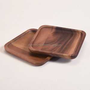 Assiettes de service en bois d'acacia de haute qualité vaisselle écologique nouveau modèle solide poli emballage de meilleure qualité en gros - Product Image 4